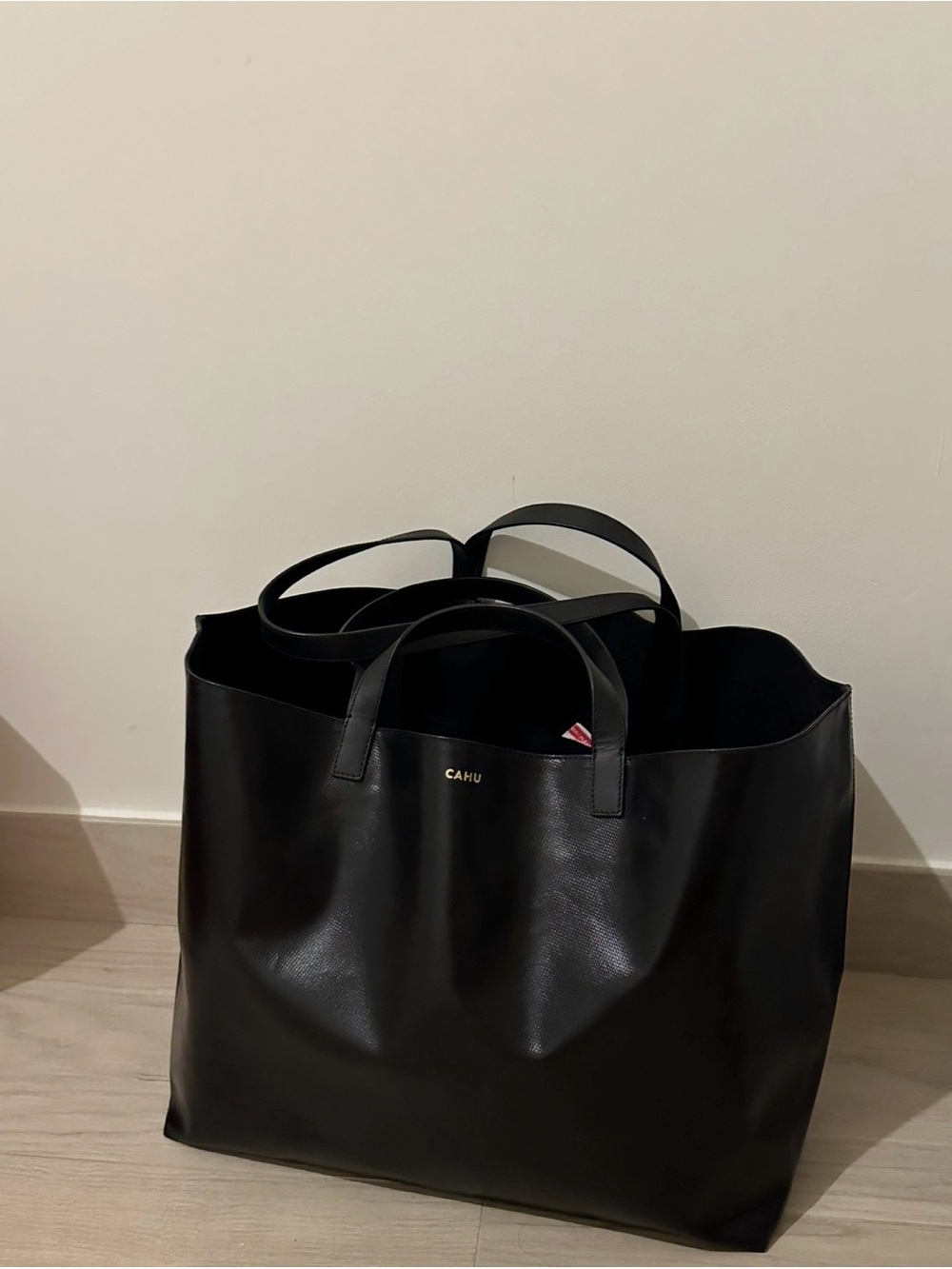 Black Leather Tote Bag - Classic Women's Carryall